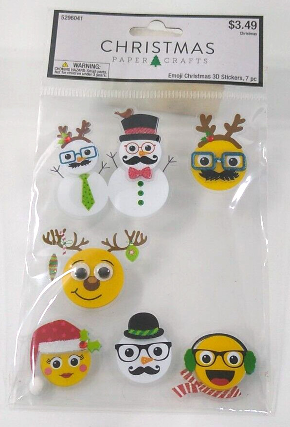Paper Crafts Christmas Emoji Stickers 31pc Hobby Lobby Planner Scrapbook Gift