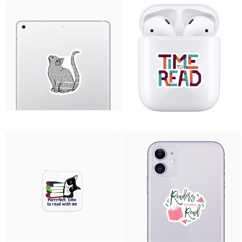 300pcs Book Lover Vinyl Stickers, Love Books, Book Worm, Reading 024252626-1