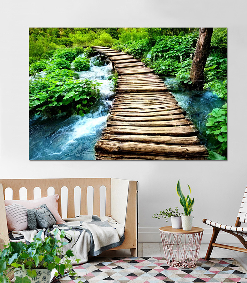 3D Bridge Among River 643 Wall Stickers Vinyl Murals Wall Print Decal Art AJ