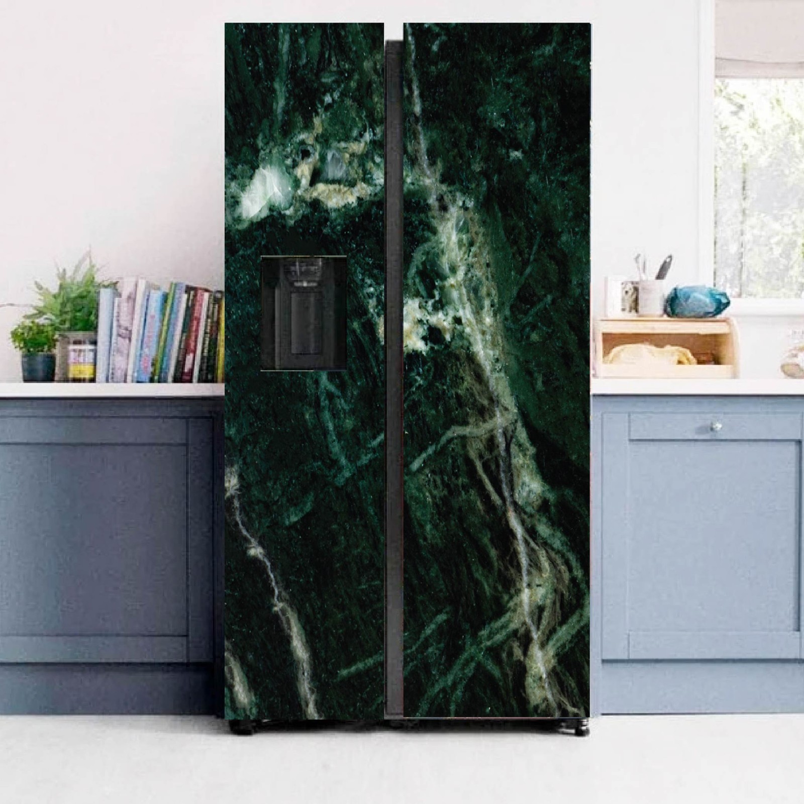 Peel and Stick Fridge Wrap Vinyl Refrigerator Cover 32" x 78.7" (81x200cm)