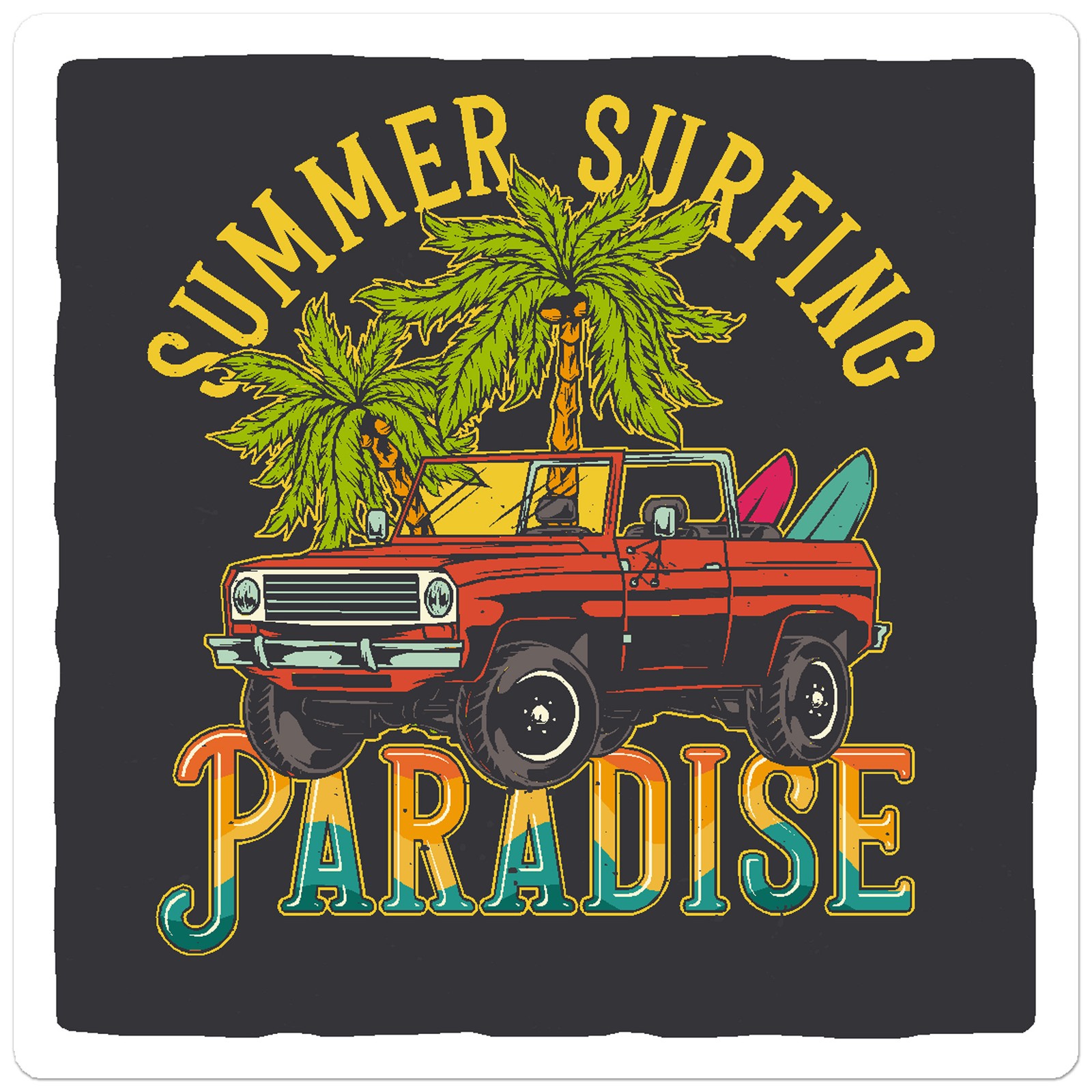 Summer Surfing – Vinyl Decal Sticker – Car Window Laptop – ebn9614