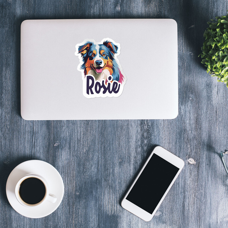 Australian Shepherd Dog Rosie Name Car Bumper Sticker Waterproof Vinyl Decal