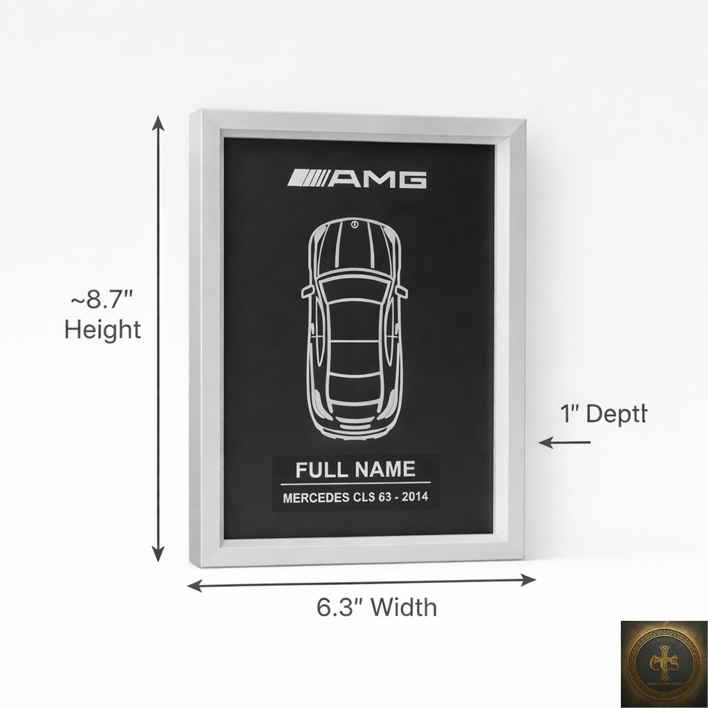 Personalized Mercedes Wall Art | Custom Car Frame | AMG Car Enthusiast Gift