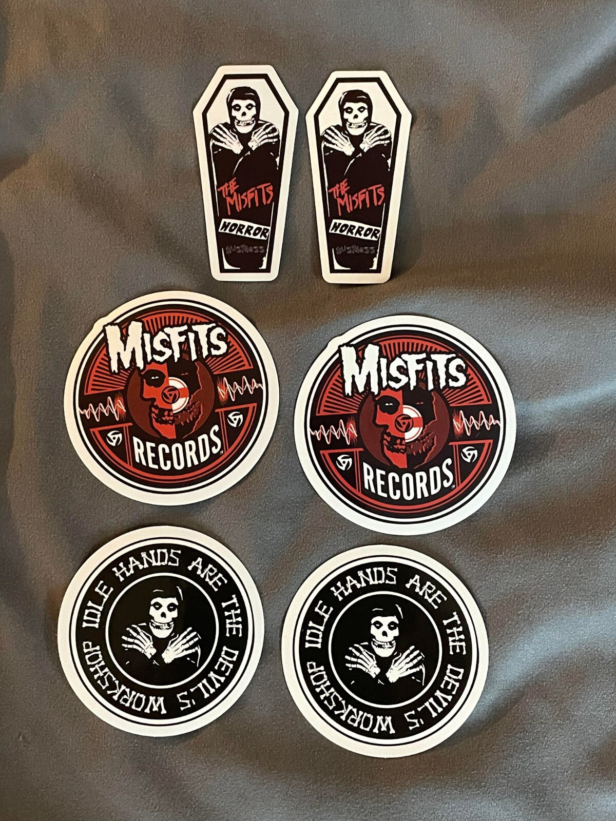 Lot (6) MISFITS 1 1/4" to 2 3/4" Band Logo STICKERS Black Red FREE! DANZIG FAST!