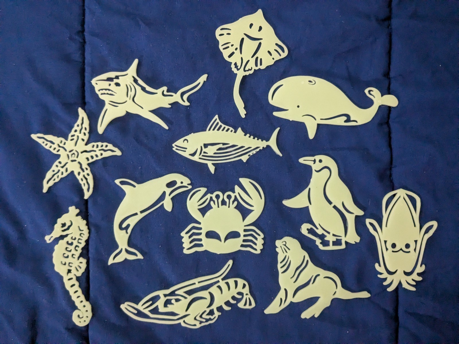 Glow in the Dark Ocean Themed Room Decorations Fish Penguin Whale Dolphin Seal