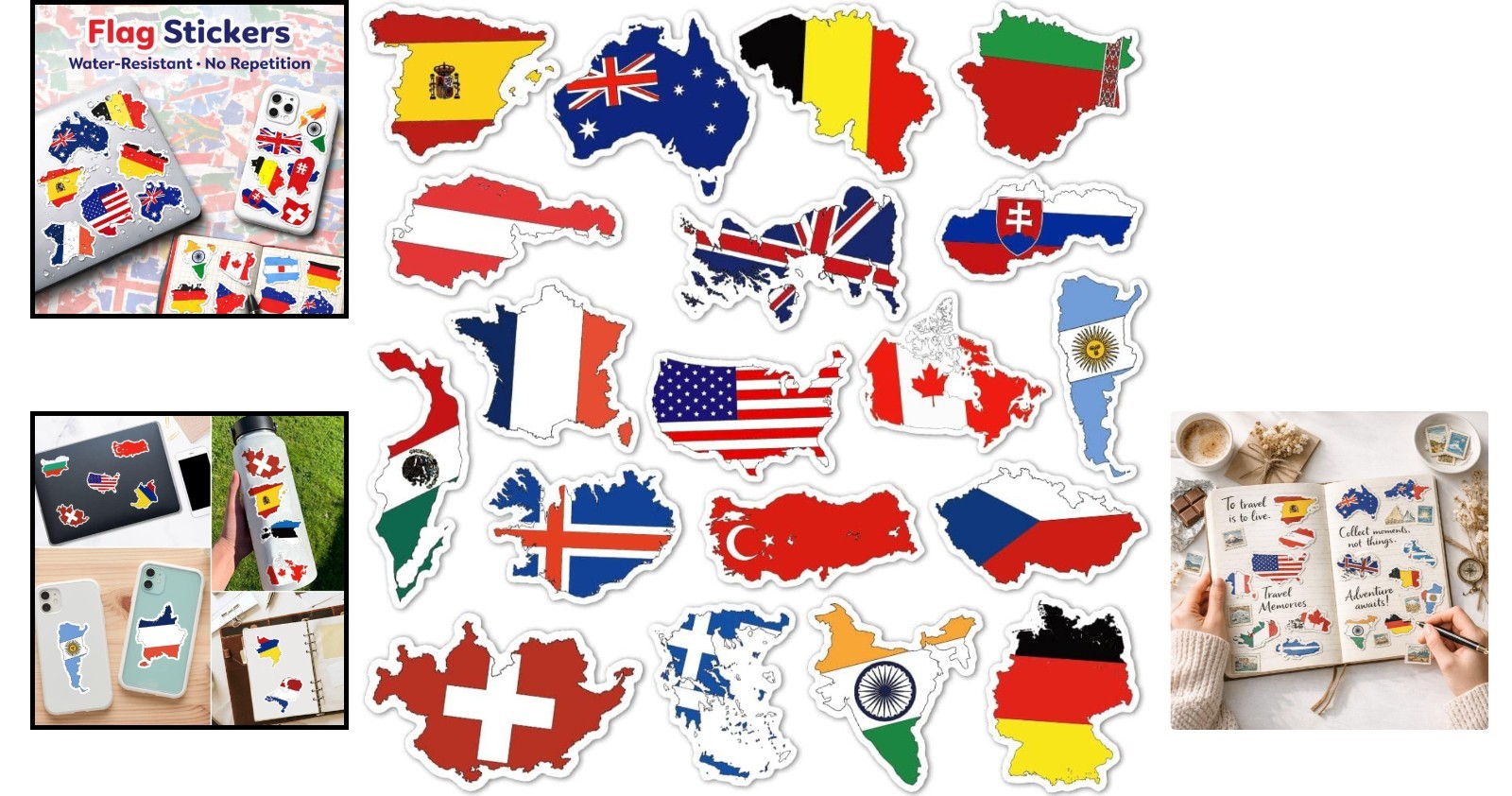 Colorful 50-Piece World Flag Stickers – Perfect for Gifts & Classroom Rewards