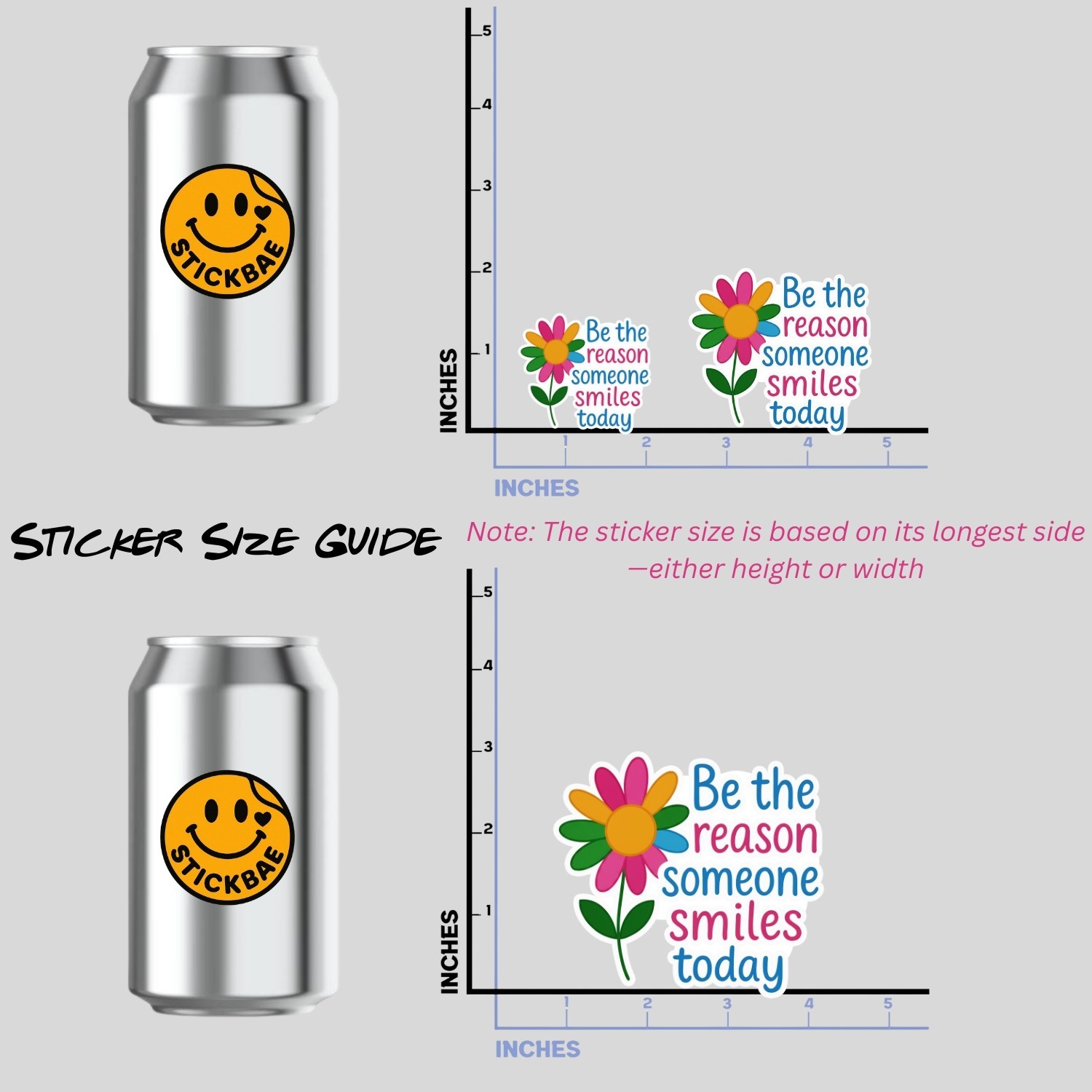 4Pcs Be the Reason Someone Smiles Today Stickers – Cute Inspirational Decals