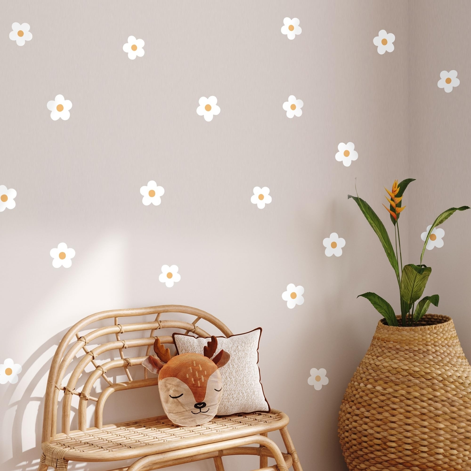 Daisy White Flowers Decals – Easy-to-Apply & Removable Wall Stickers: Transfo…