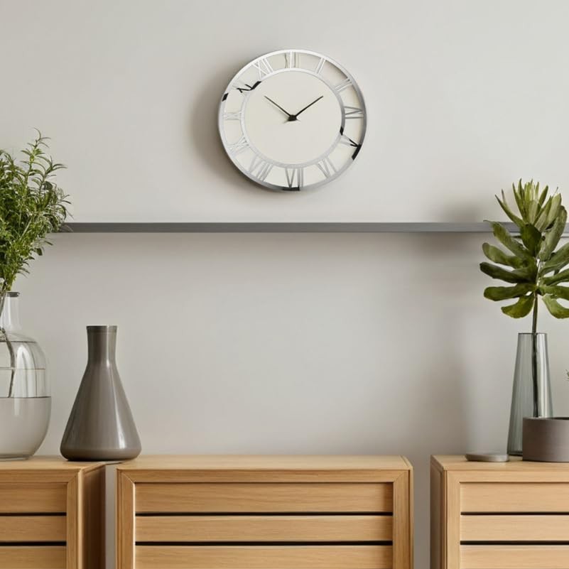 2pcs Roman Numeral Wall Clock Sticker Acrylic Mirror Clock Dial Decal for Ent…