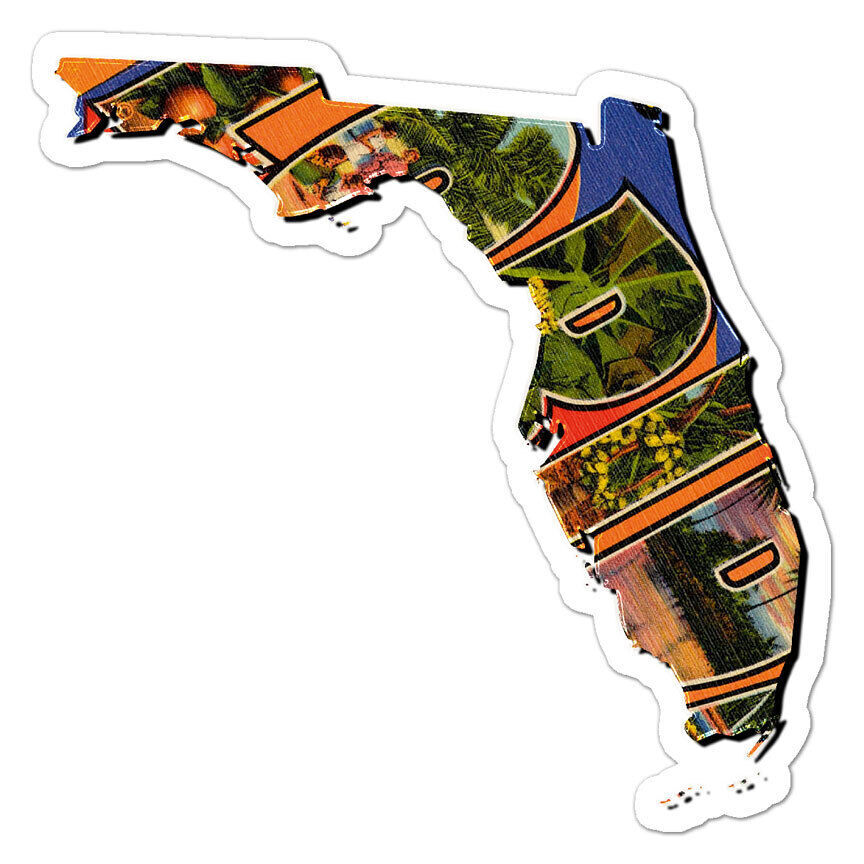 Vintage Florida Map Sticker Decal