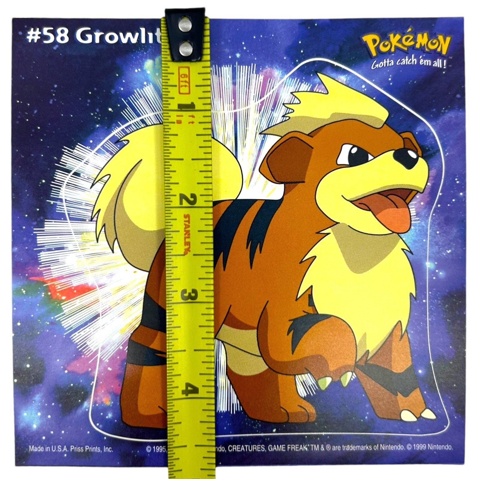 Pokemon Collect ’em Stick-Ups Growlithe #58 Large 4” Sticker Priss Prints