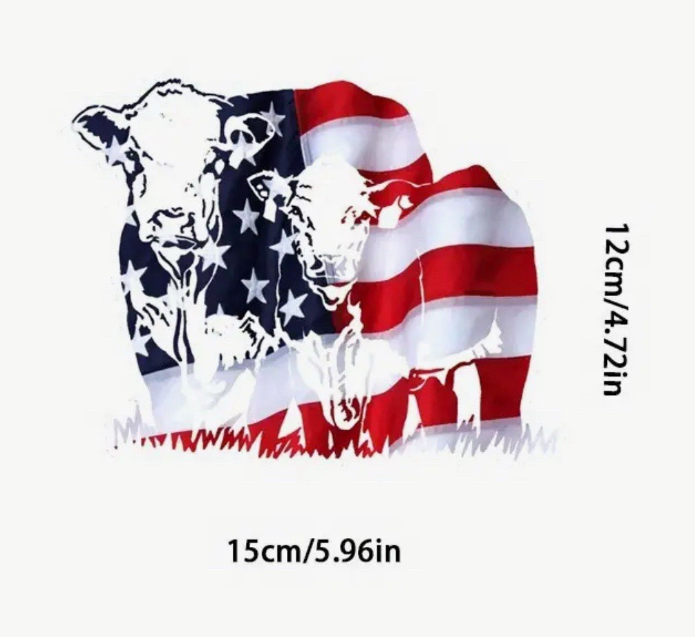 BEEF FARMER RANCH US FLAG 6” Inch Cow Bull Calf Cattle Steer Vinyl Decal Sticker