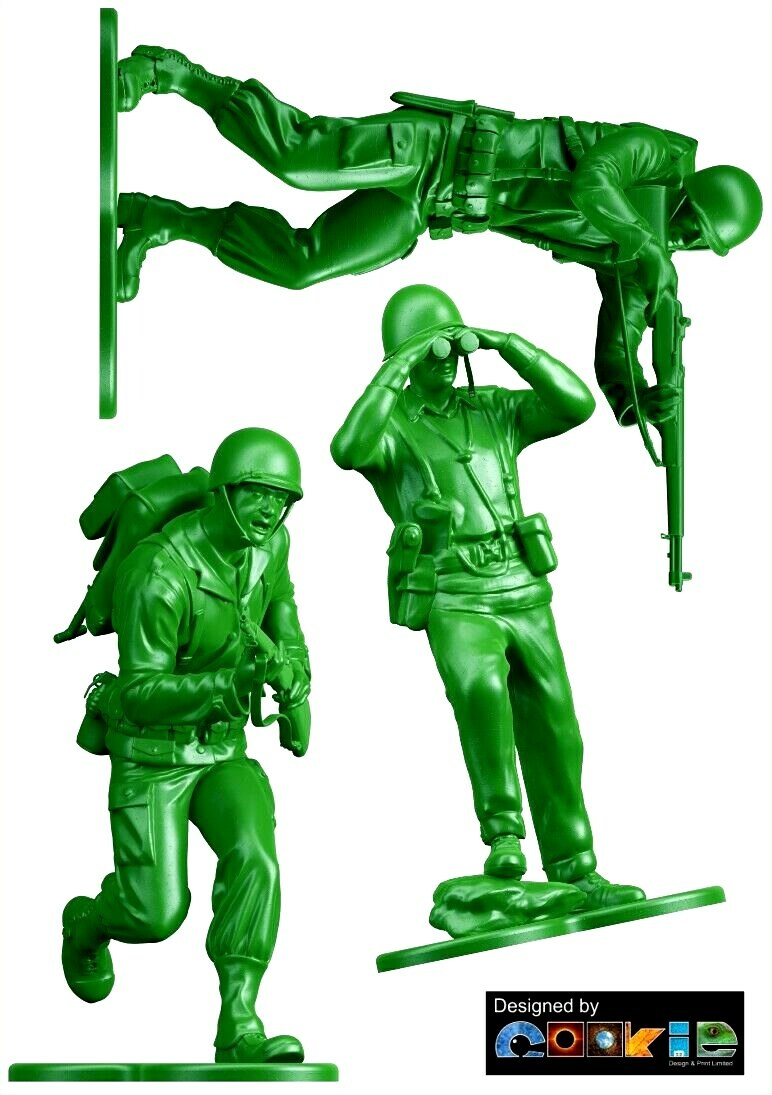 12 Green Army Men – Boys /girls Room Wall / Car Stickers Large – Cut to shape