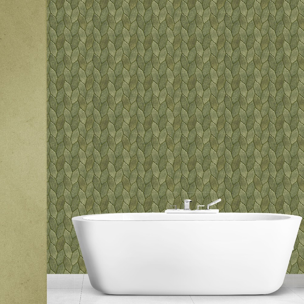 3D Petal Peel and Stick Tiles for Wall Beige and Light Olive Green Stick on Tile