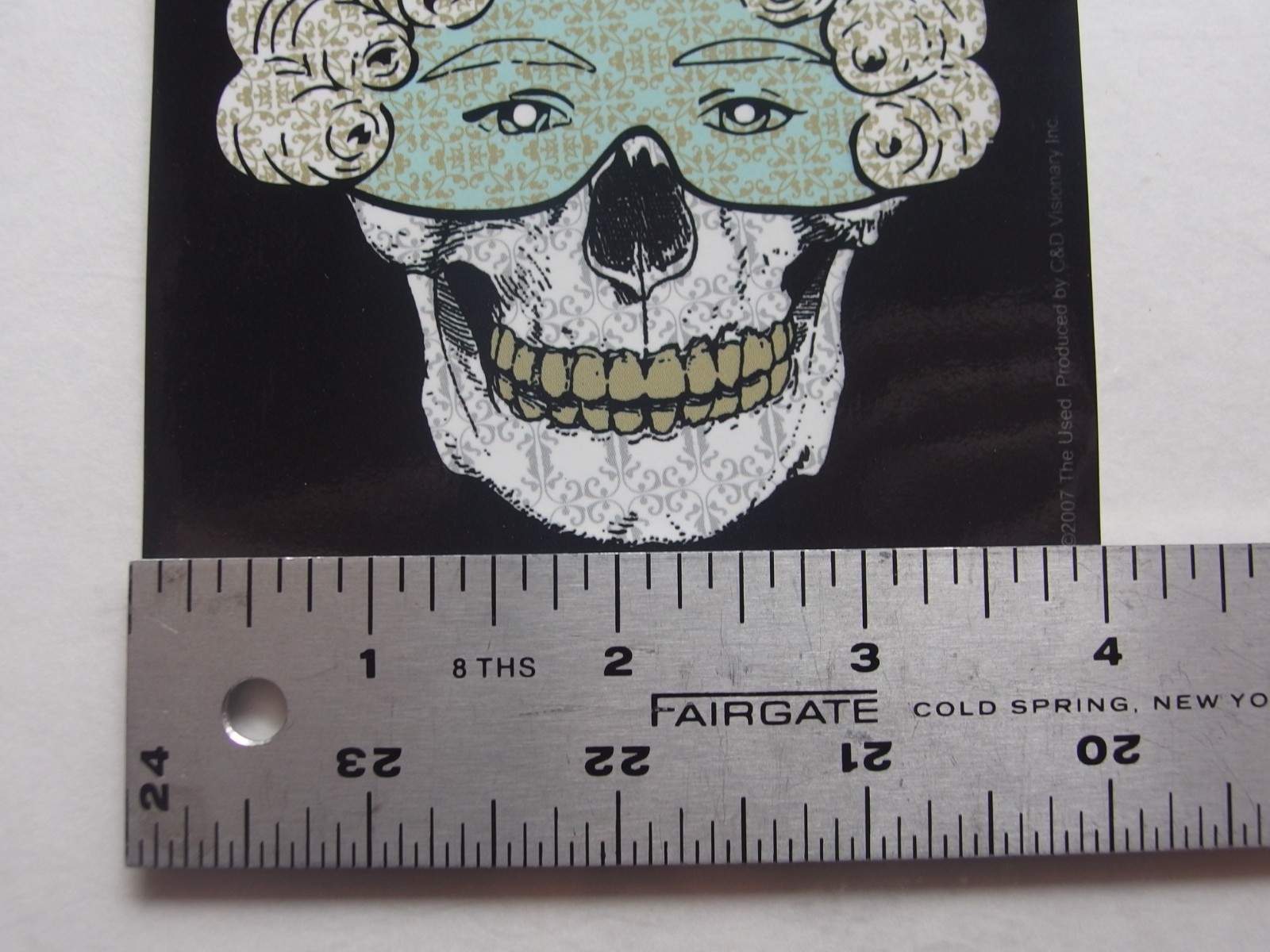 The Used Sticker Skelemask Skull Design C&D Visionary 2007 Licensed 4×5" Emo