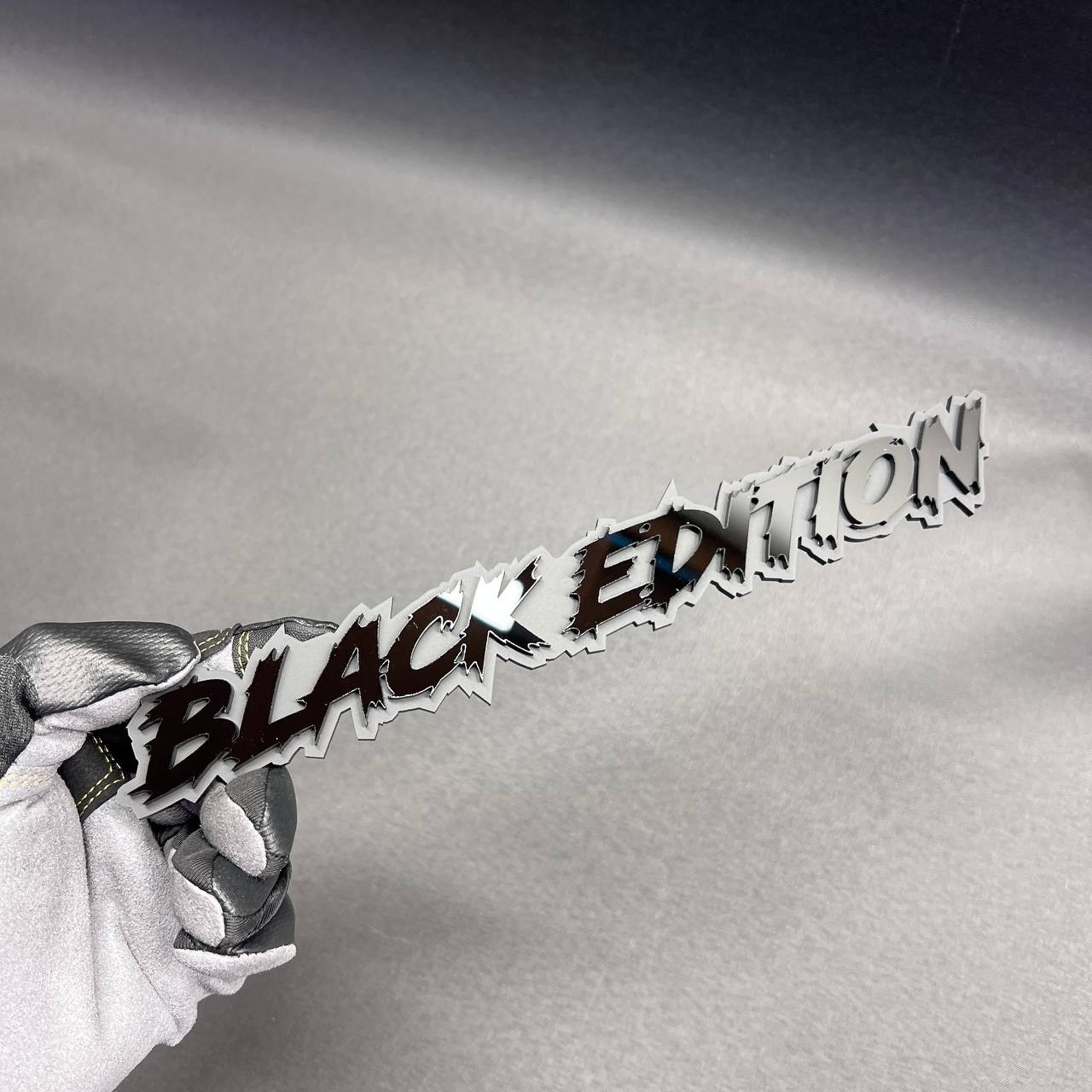 1x BLACK EDITION Custom Text 3D Acrylic Car Emblem Badge Multicolor Laser Cut