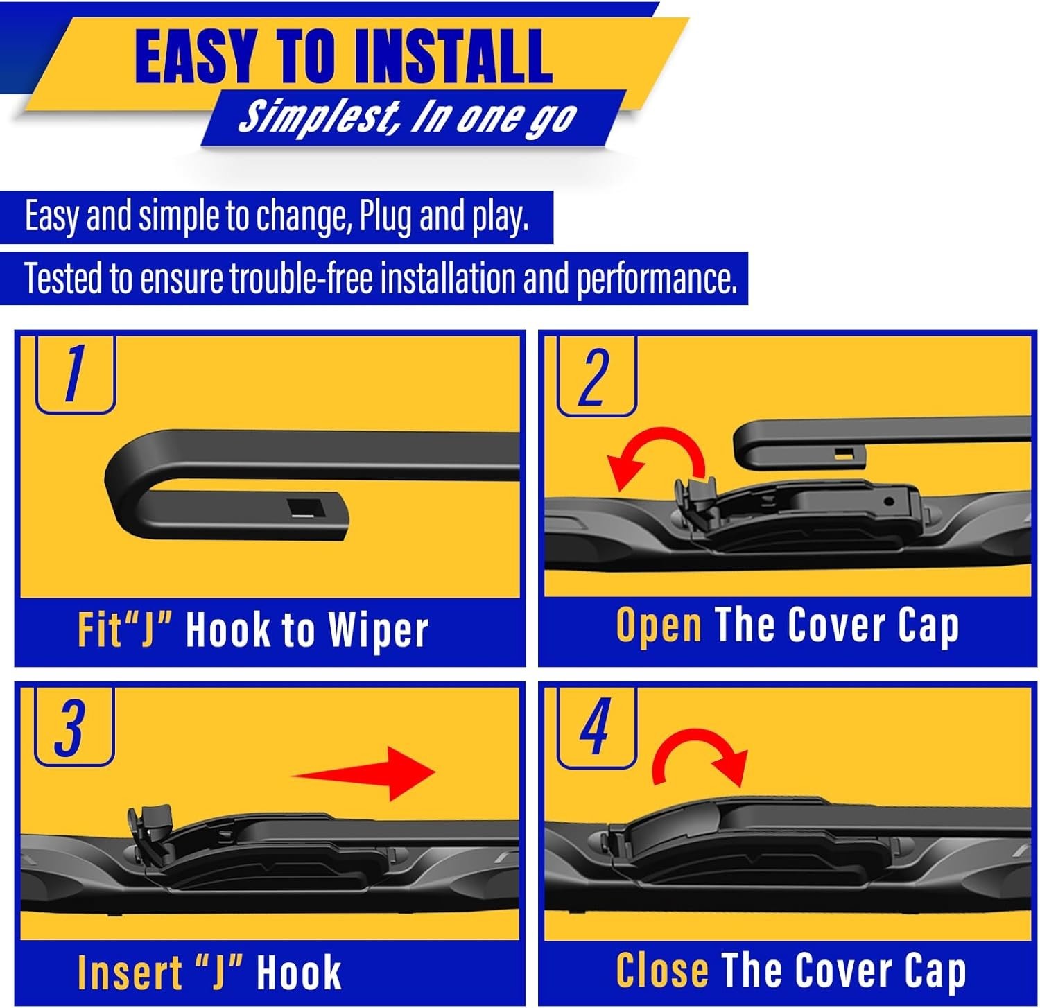 Windshield Wiper Blades 26 +24 +14 Set of 3 for Honda Pilot 2016-2022 2016-2021