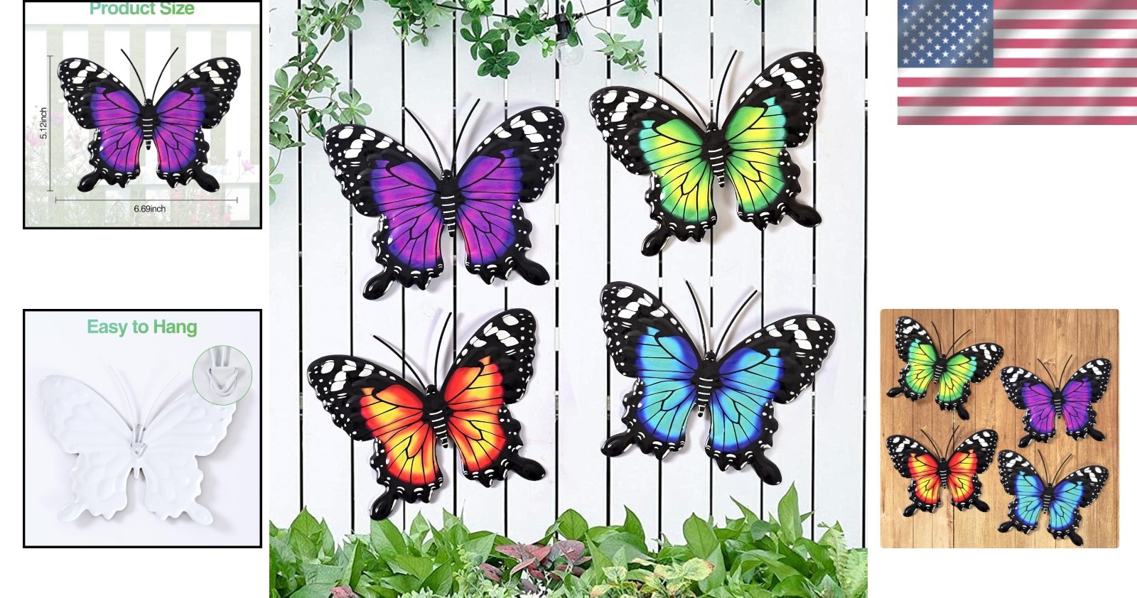Metal Butterfly Wall Decor for Indoors/Outdoors