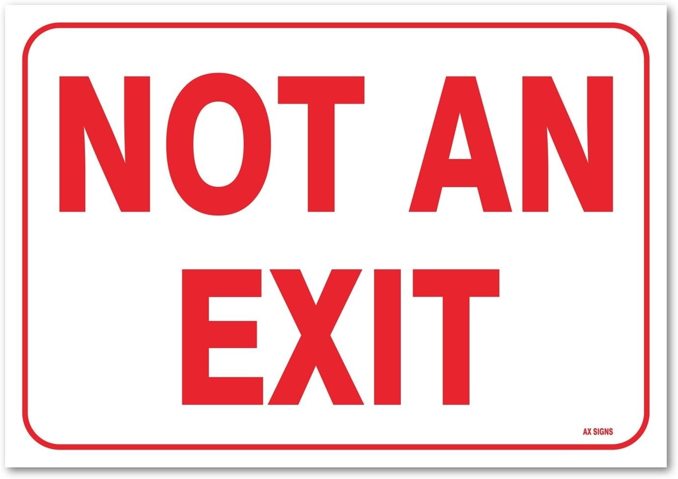 (2 Pack) Not An Exit Sticker 7 x 10 Inches