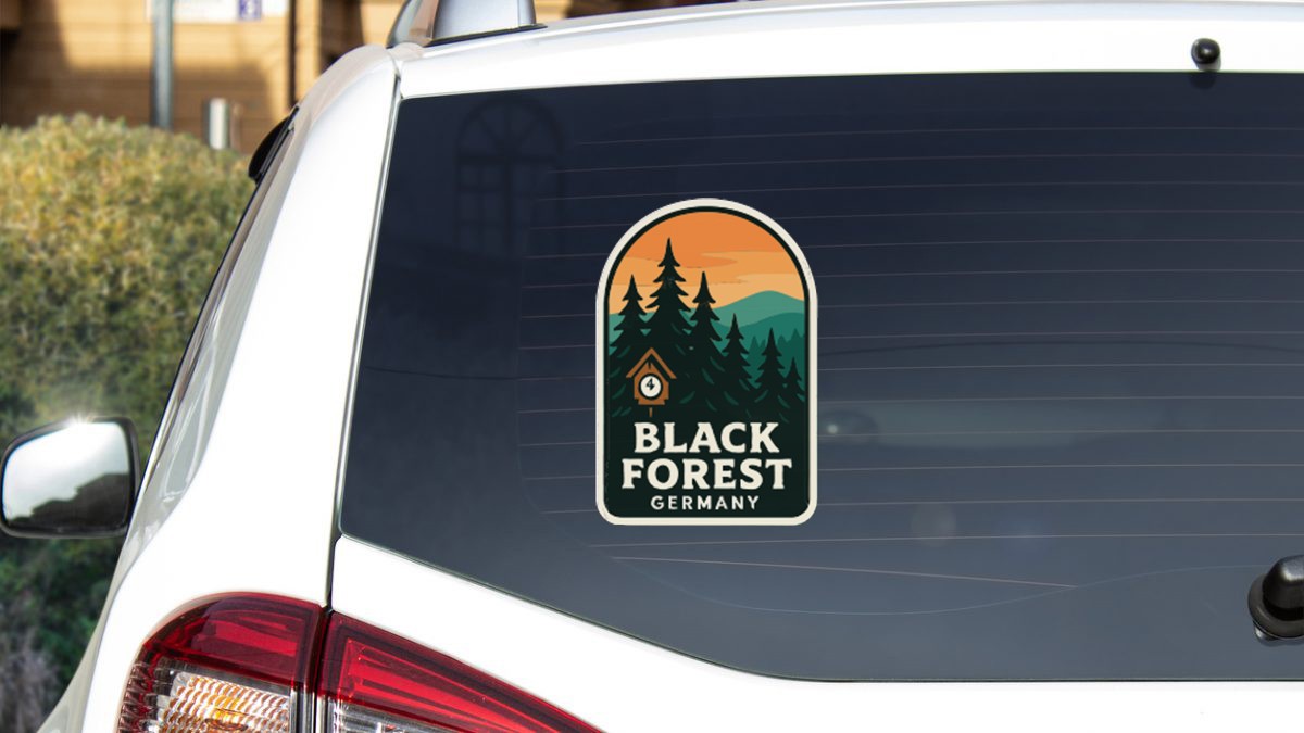 Black Forest Germany Sticker Decal Vinyl Die-Cut Symbolic Landmark Design
