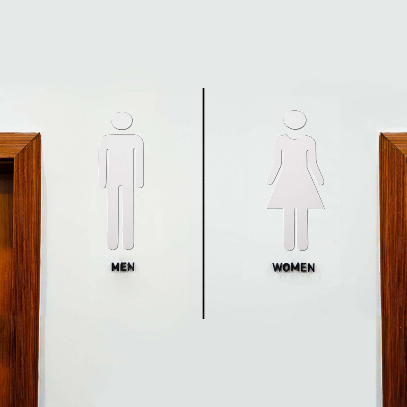 Brand New Sticker Toilet Sign Signage WC Door 1 Pair 3D for acrylic Bathroom