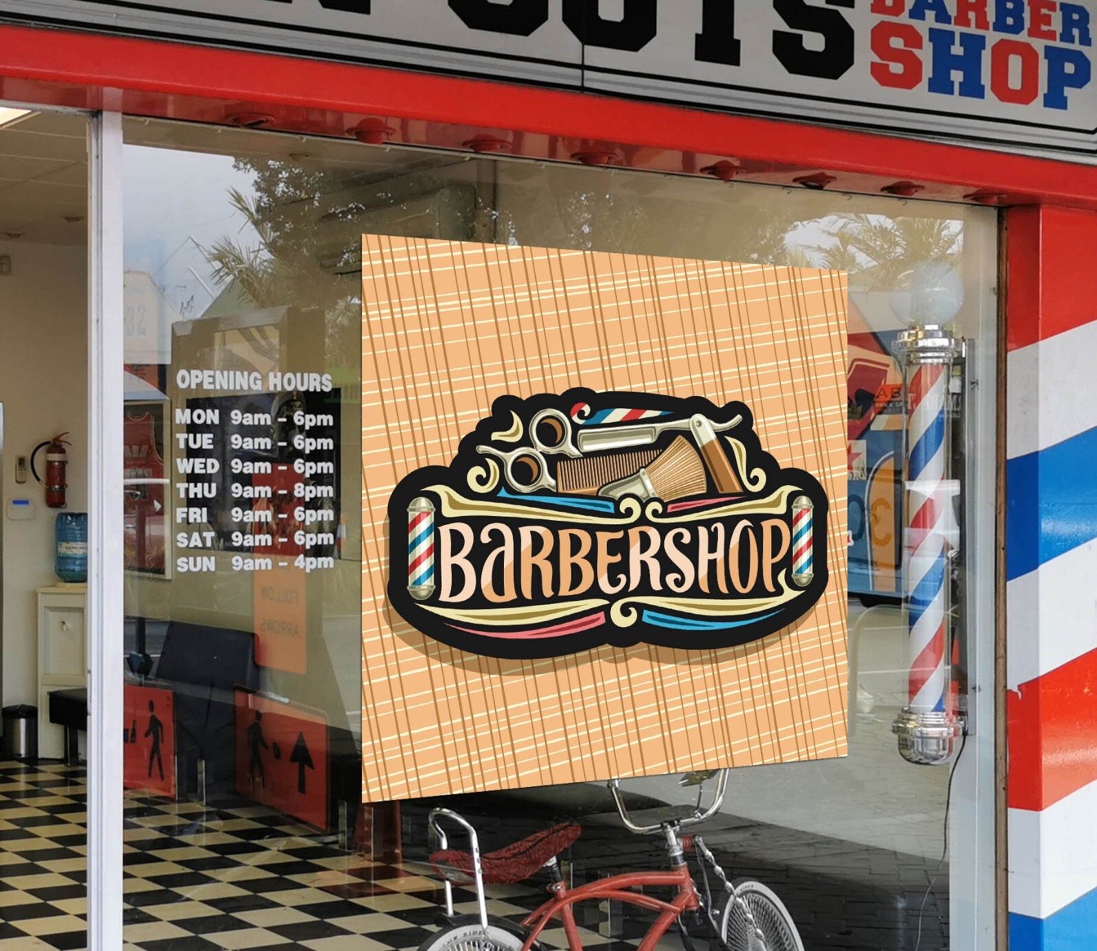 3D Man Hair Cut A527 Barber Shop Window Stickers Vinyl Wallpaper Wall Murals Amy