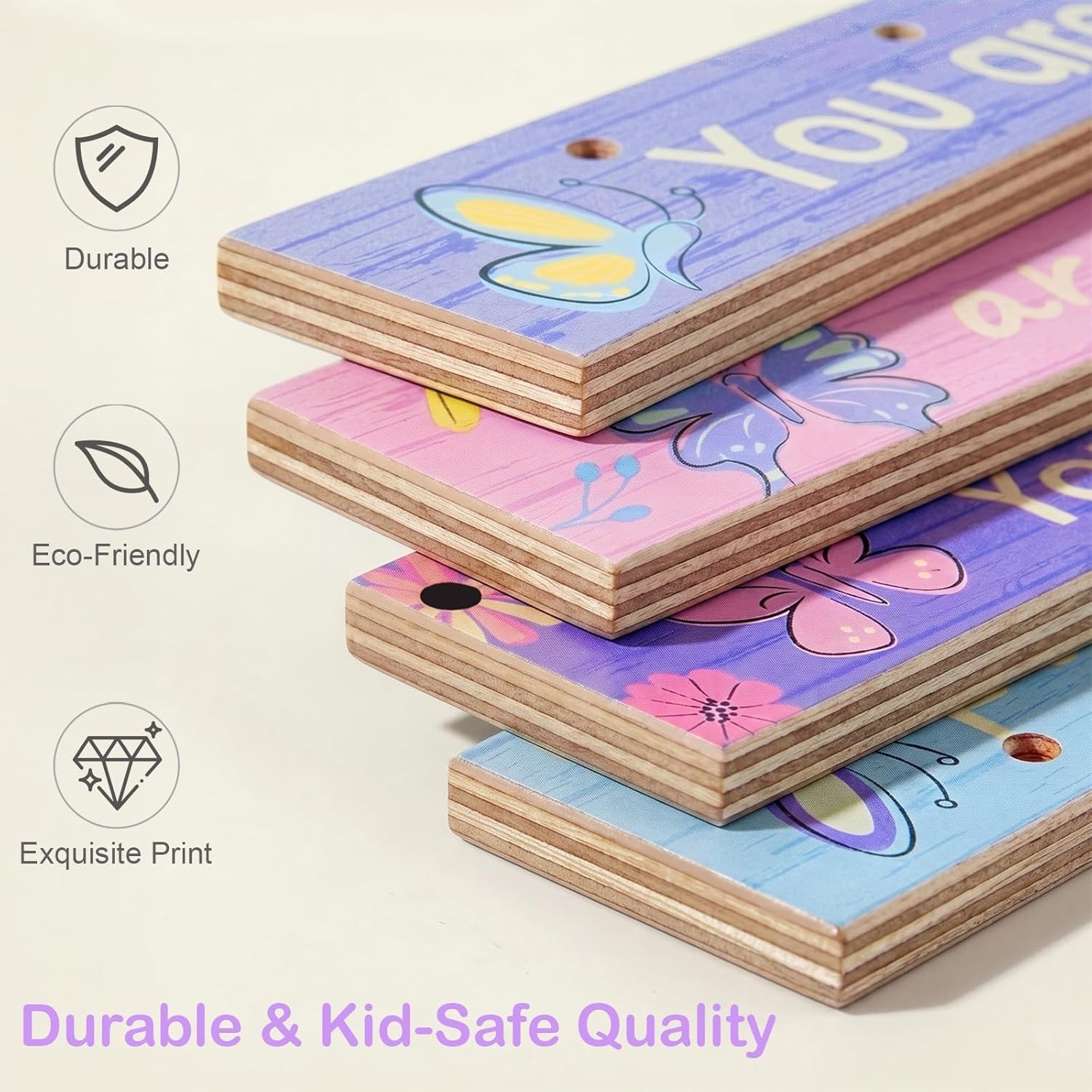 Girls Room Decor LED Light Wall Art for Kids Bedroom Inspirational Butterfly