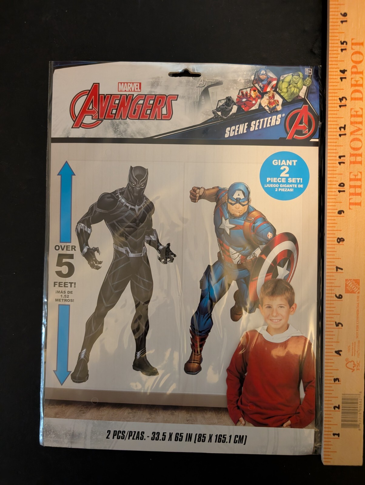 Marvel Avengers Scene Setter Backdrop – 33.5" x 65" | Plastic | 2 Pcs Wall Decor