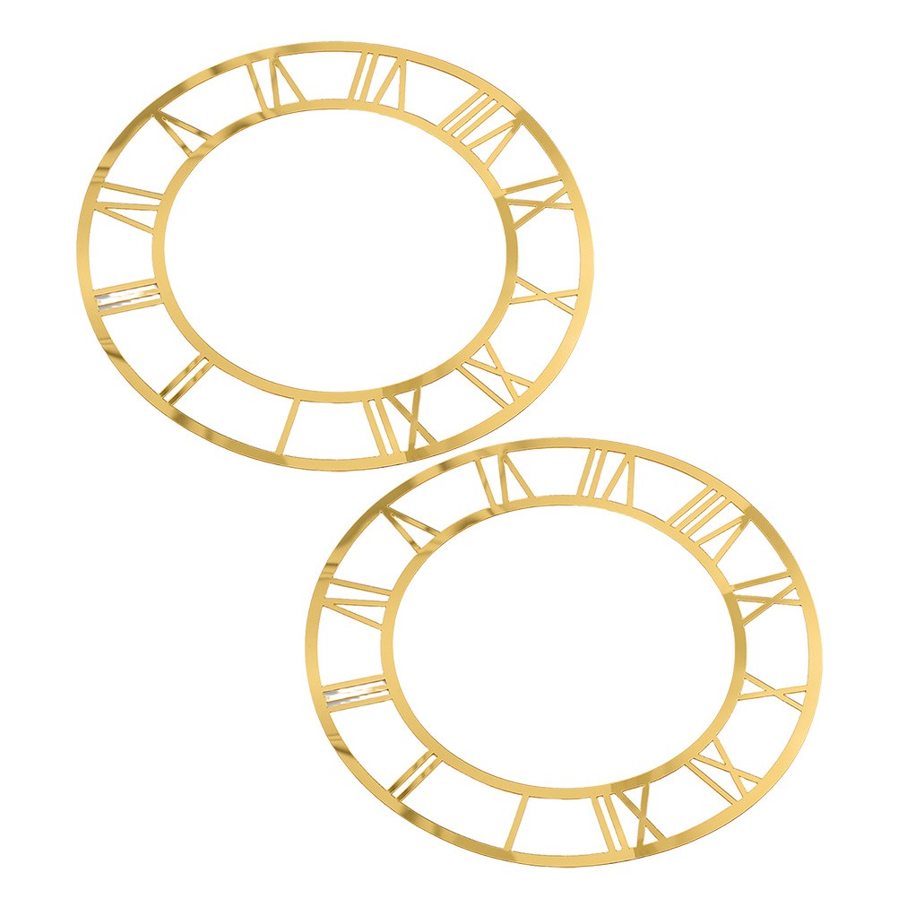 2 Pcs Clock Face Sticker Numbers Self Adhesive Wall Roman Numerals
