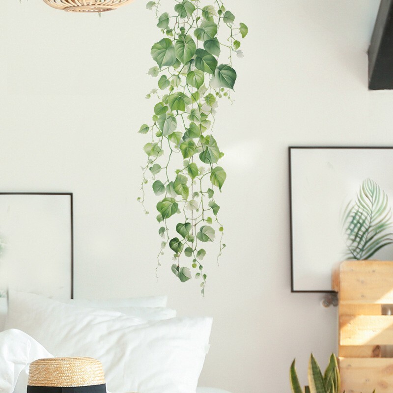 Green Vines Wall Decals Plants Stickers Diy Murals Art Home Background Decor