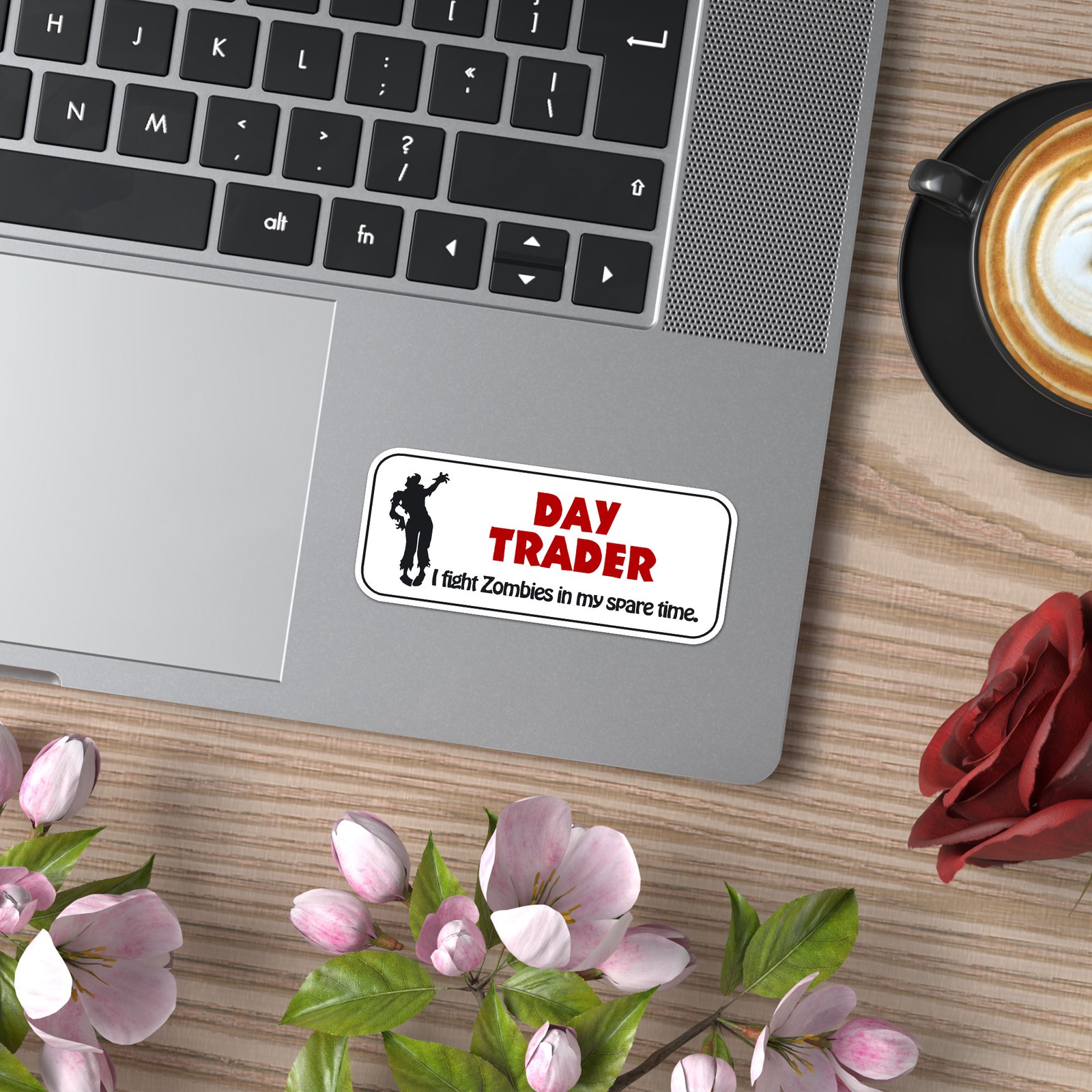 Day Trader Fight Zombies – Vinyl Decal Sticker – Car Window Laptop – ebn8298