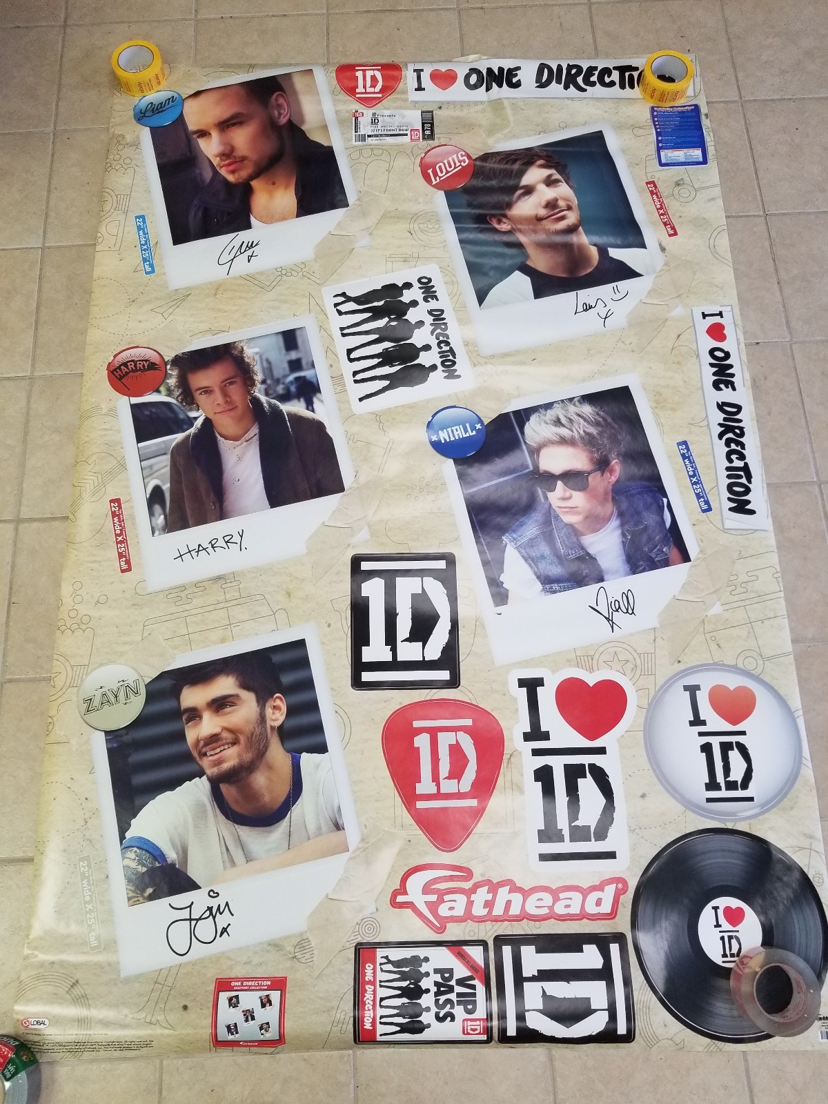 Fathead Wall Decal One Direction Collection PEEL & STICK Liam Payne Harry Styles