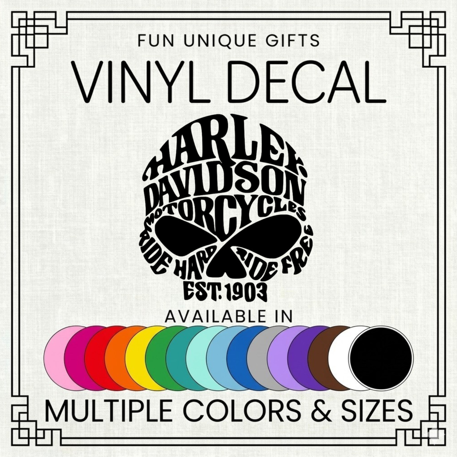 Harley Vinyl Decal Sticker -Multiple Colors & Sizes- SHIPS FREE!