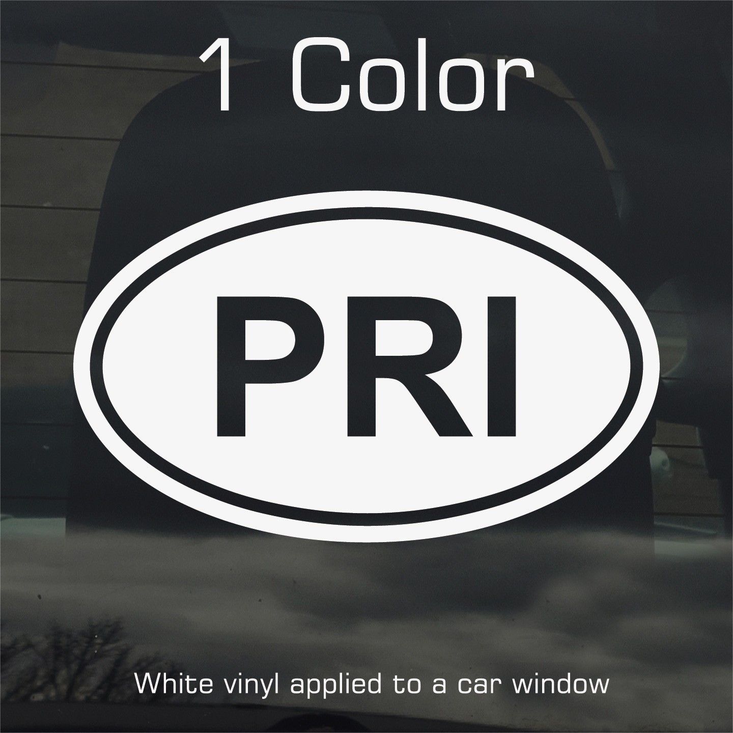 Puerto Rico PRI Oval Country Code Vinyl Decal Sticker for Car Window Laptop