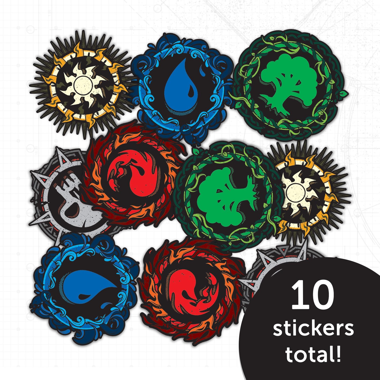 Desert Cactus Magic: The Gathering Deck Sticker 8.5 inches x 11 inches, White