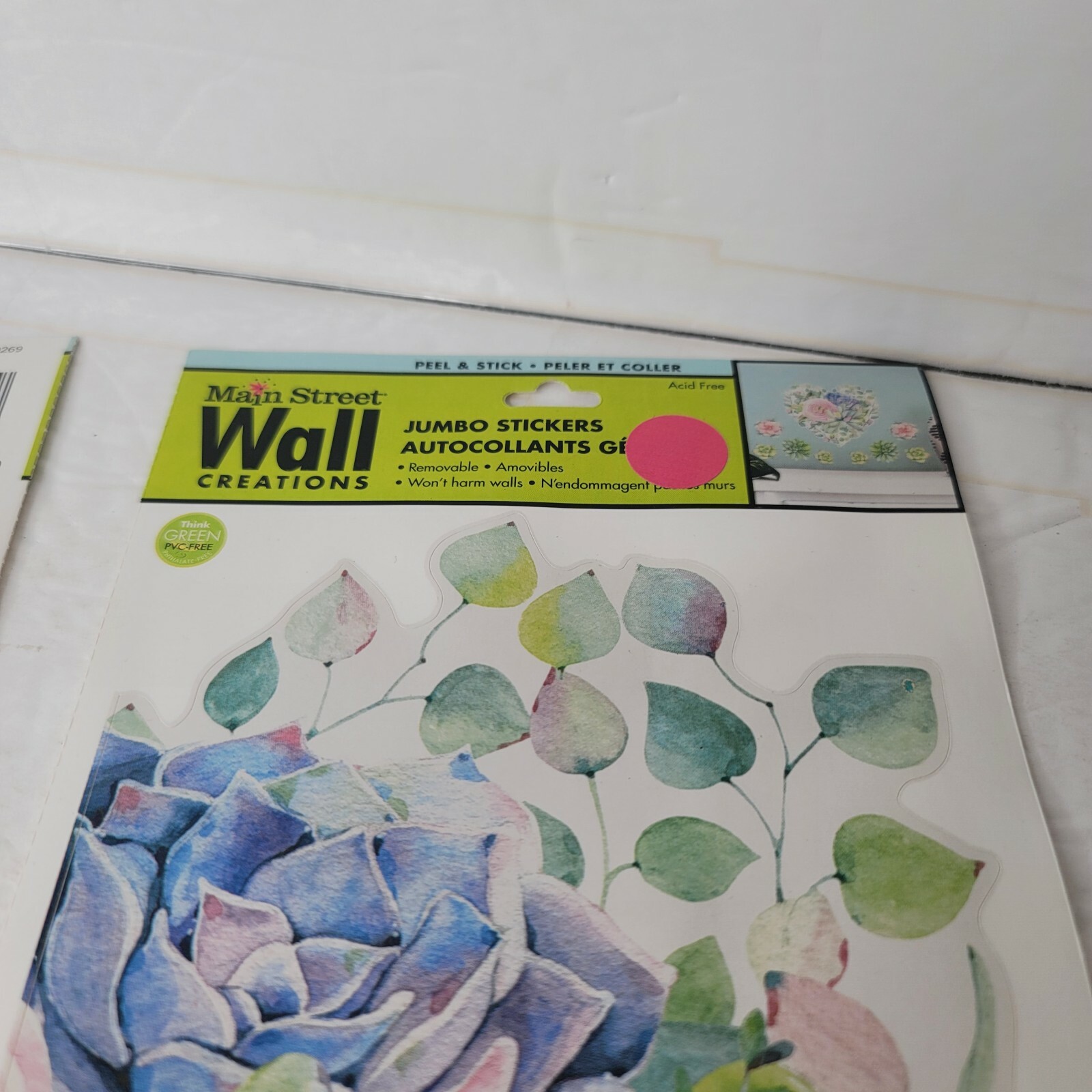 2 PKG NEW Succulent Floral Cactus Plants Peel & Stick Wall Decals 290269