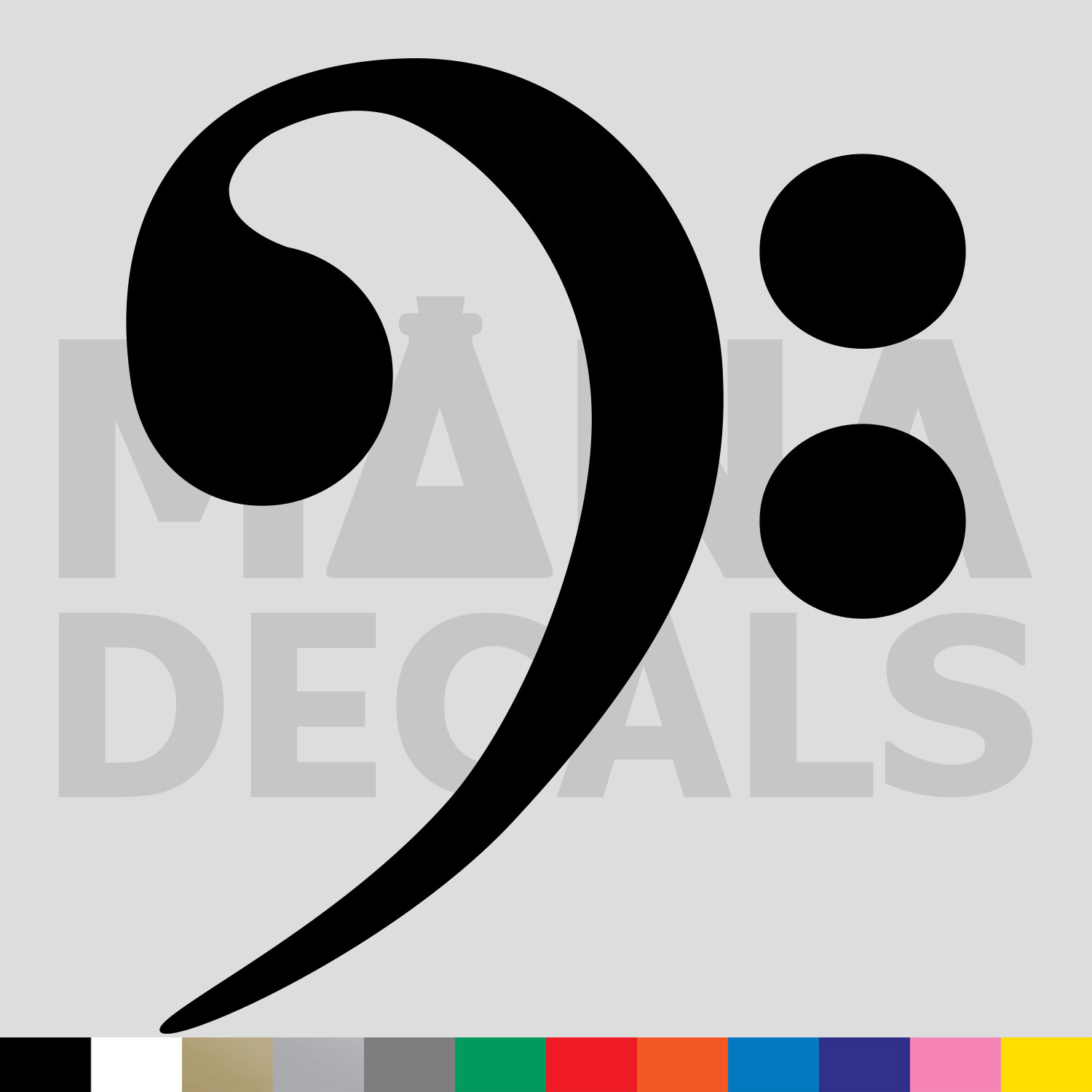 Bass Clef Vinyl Die Cut Decal Sticker – Music Musician Band