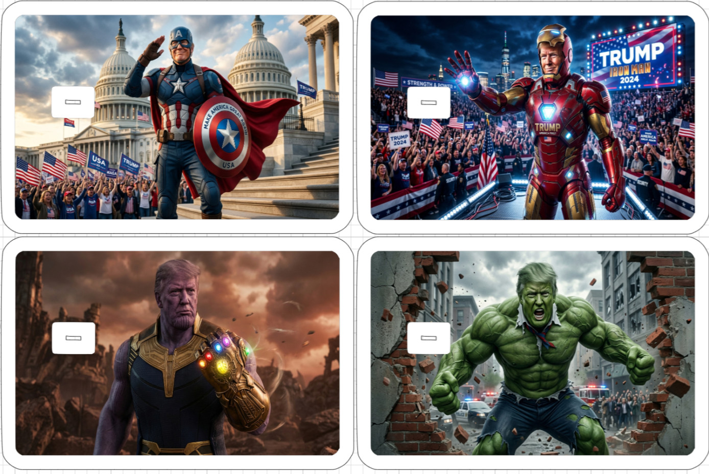 Superhero Trump Credit ATM Debit Gift Card Skin Sticker Avengers Hulk Iron Man