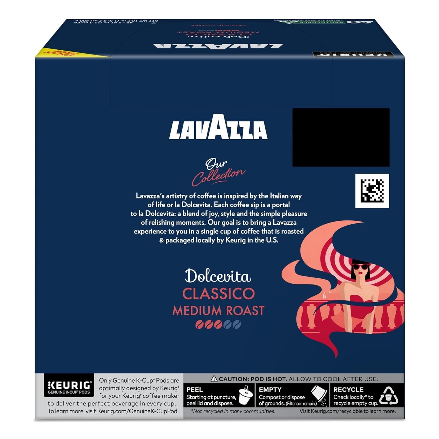 Dolcevita Classico, Single-Serve Keurig K-Cup Pods, Medium Roast Coffee, 40-Coun