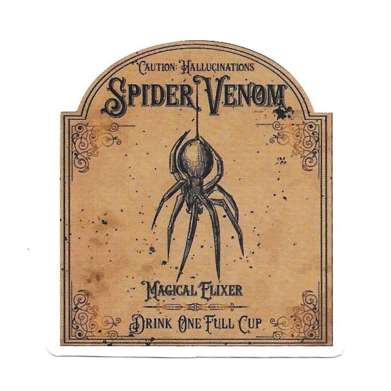 Spider Venom Sticker Magical Elixer Vinyl Die Cut Gothic Apothecary Decal
