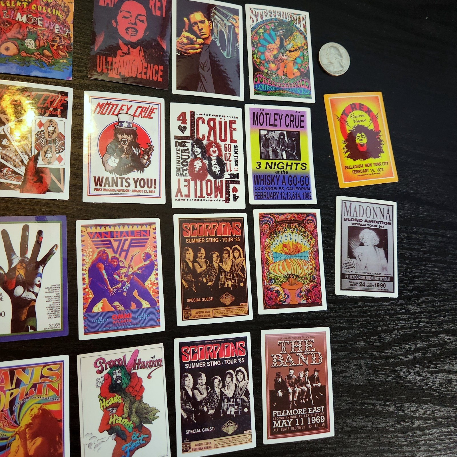 (26) 70s 80s 90s Metal Rock Concert Poster Stickers 2.5" Waterproof Vinyl Glossy