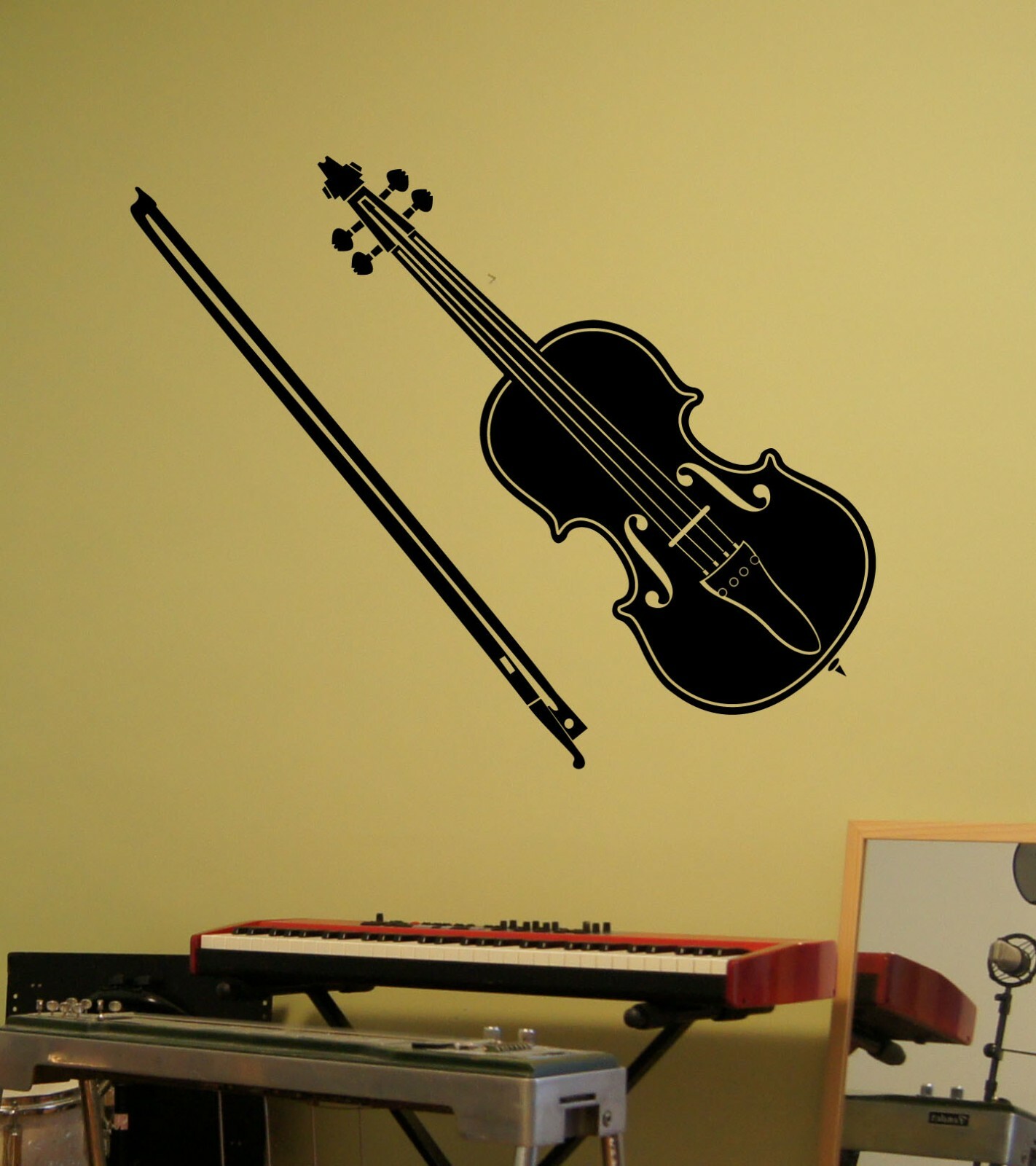 Violin & Bow Music Musical Instrument Vinyl Wall Sticker Decal