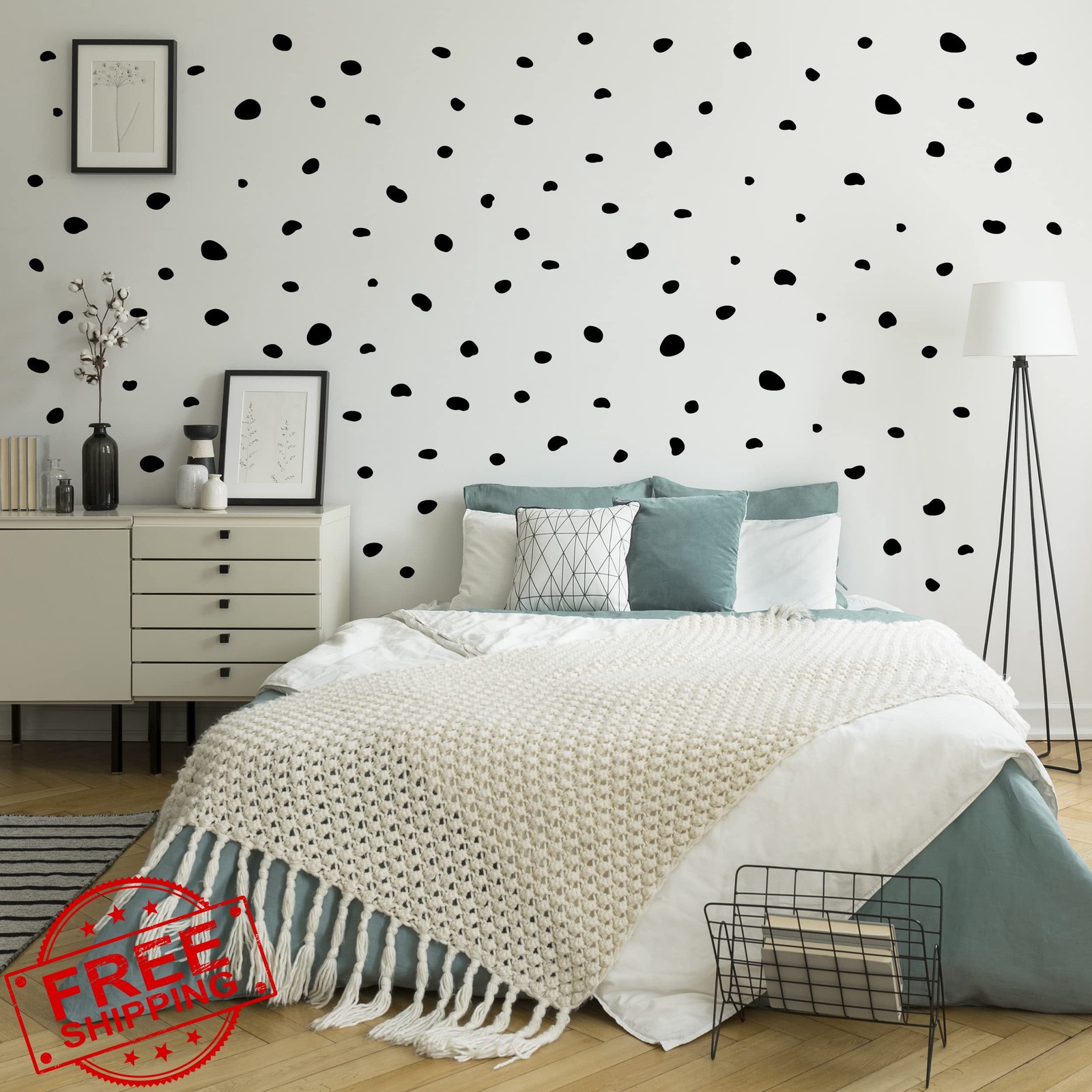 WALL PALZ Black Dots 216pc wall decals