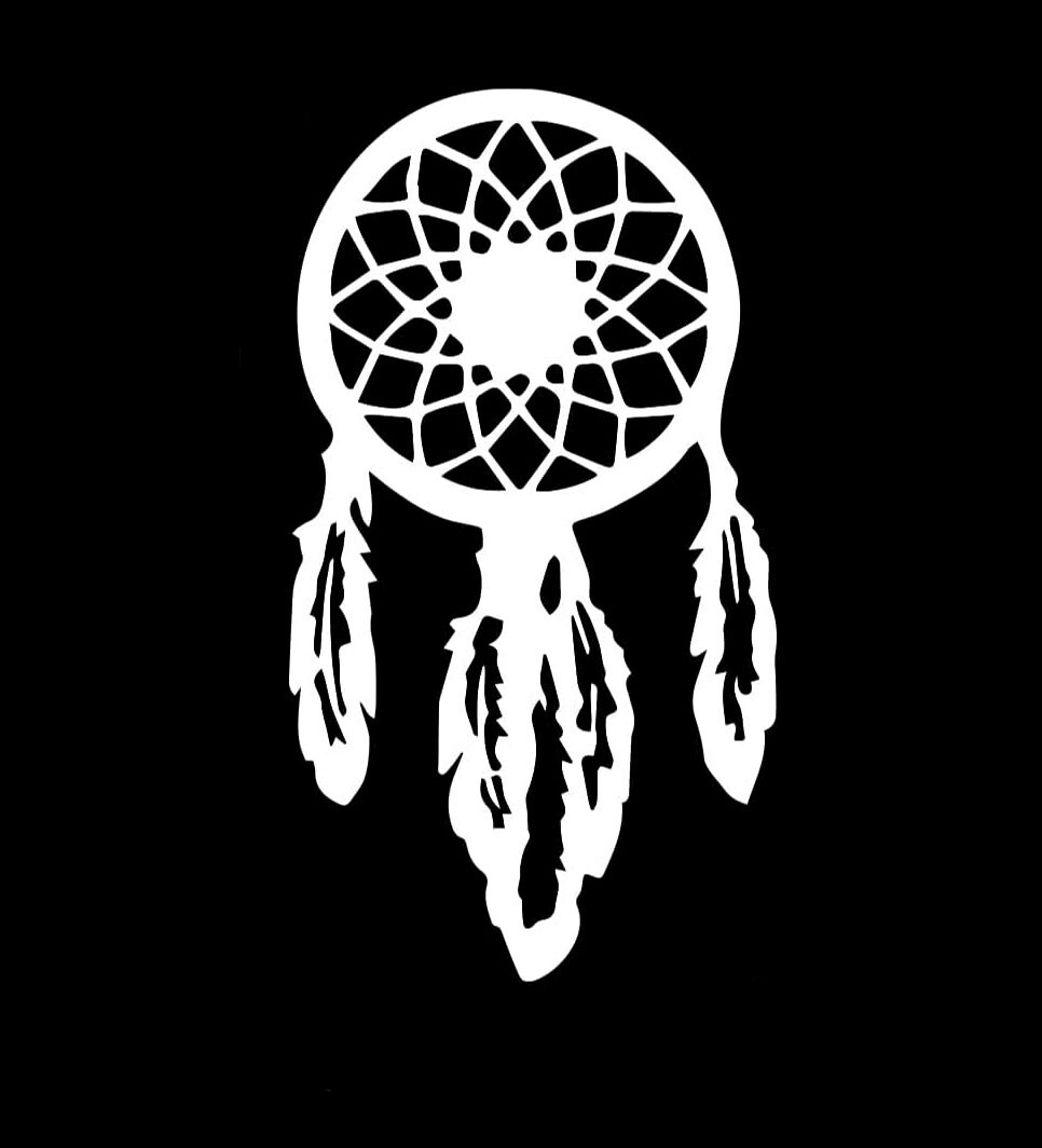 Dreamcatcher Western – Two 6" White Vinyl Decals Car Window Laptop Tablet