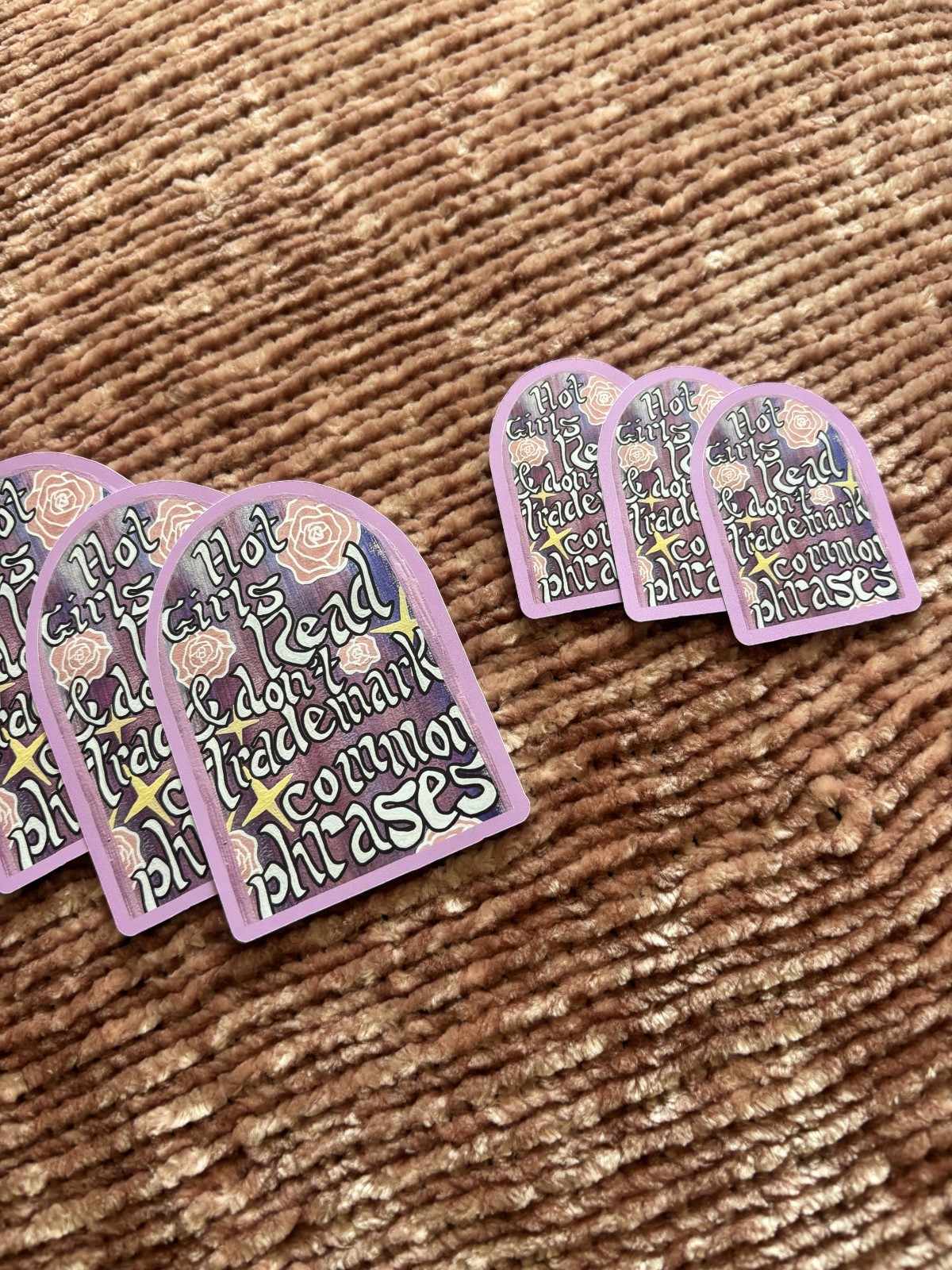 'Hot Girls Read &…' Stain-Glass Sticker Set (2- Large & Small)