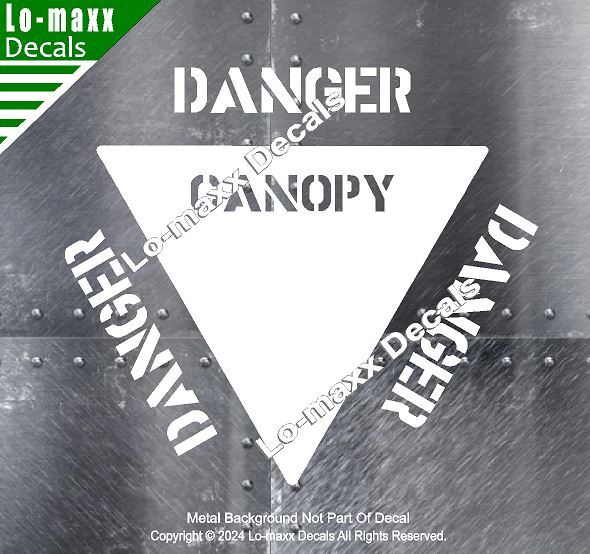 Danger Canopy Military Combat Aircraft Markings Stencil Font Die Cut Vinyl Decal