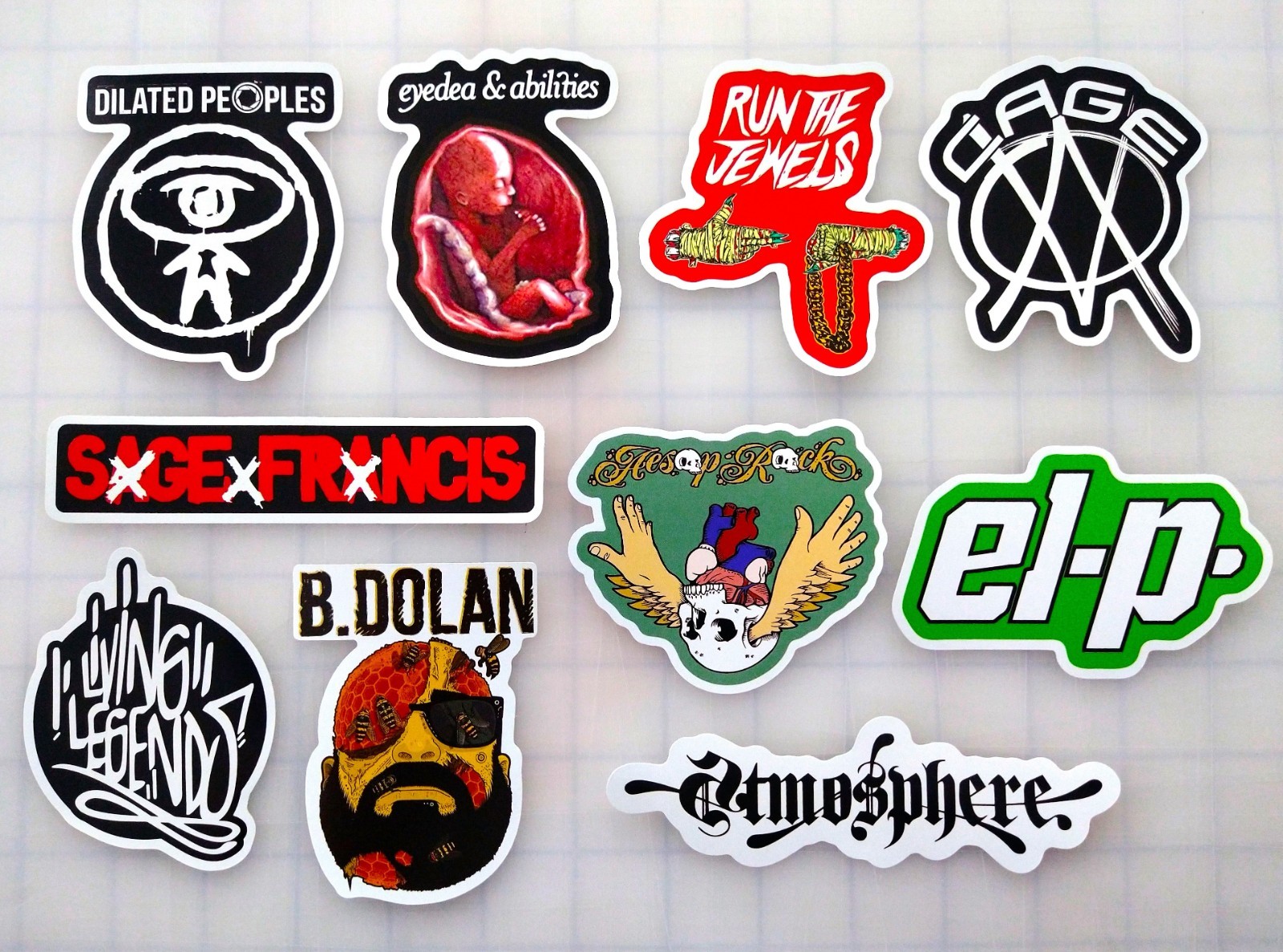 Underground Hip-Hop Sticker Lot (10 Pack) SET 1 aesop rock atmosphere eyedea