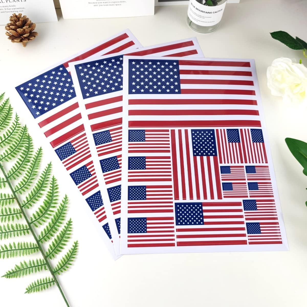 US American Flag Sticker USA Decal In Multiple Sizes 3 Pack 11.7 X 8.3 Inches