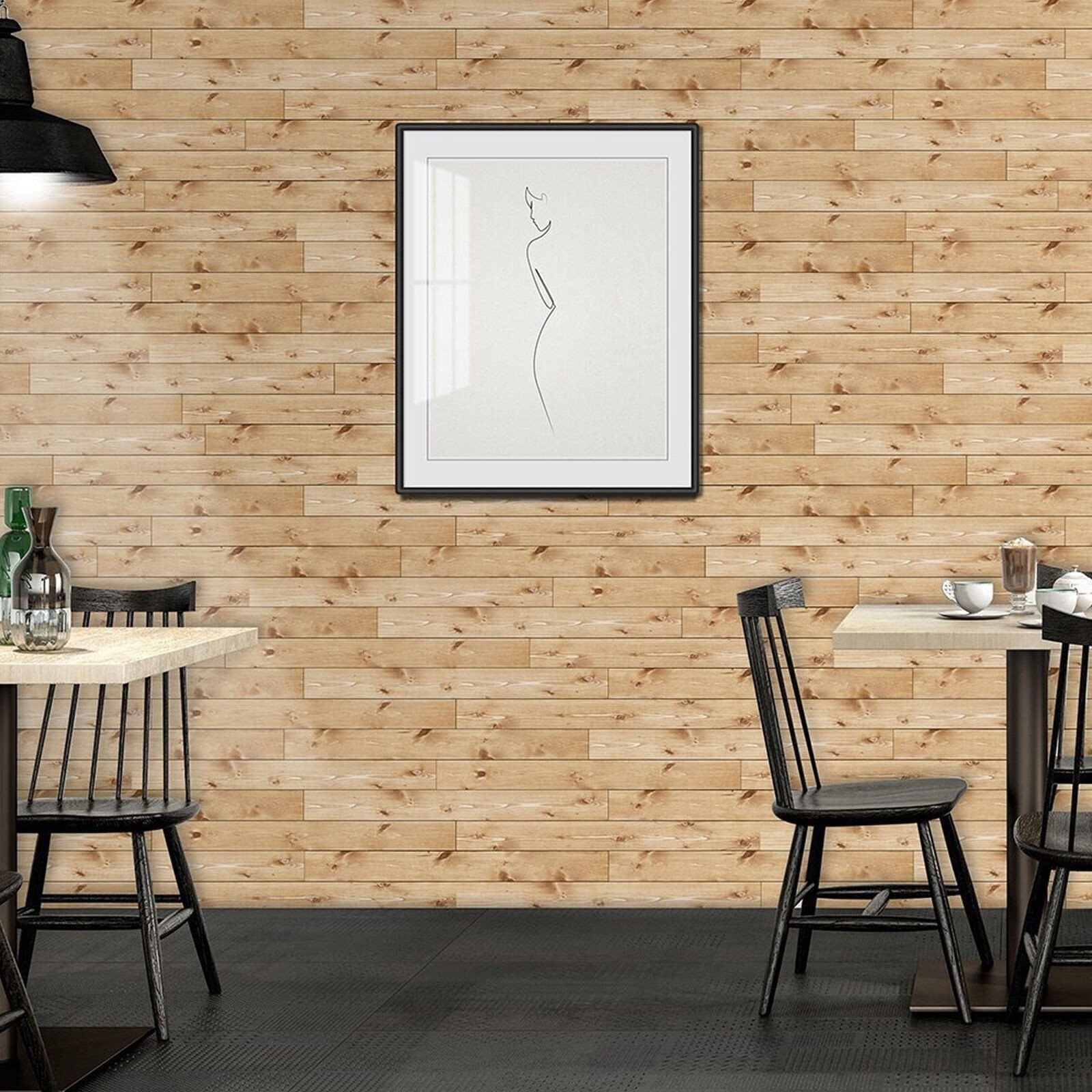 Wood Grain Wall Sticker Waterproof Nordic Self Adhesive Decal