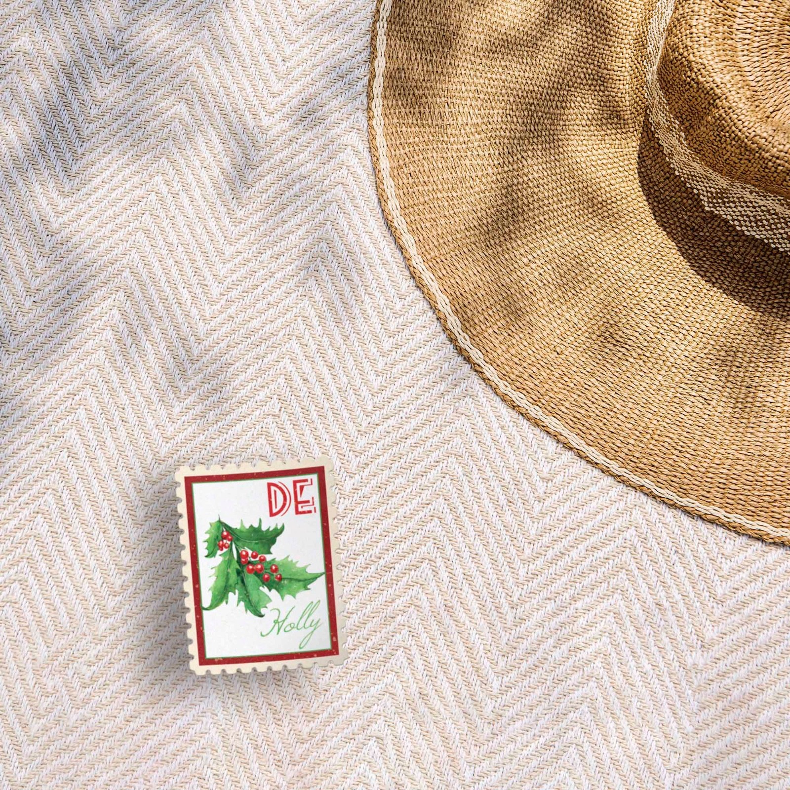 Delaware State Tree Holly Sticker – DE Vintage Stamp Decal
